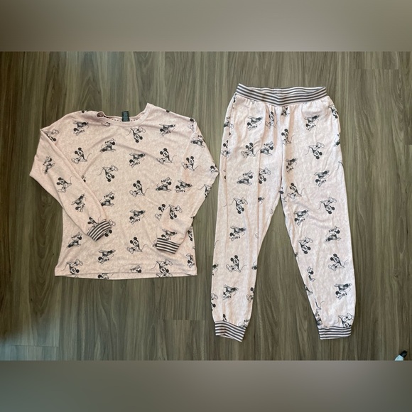 Disney Pink and Black Mickey and Minnie Mouse Pajamas set size S - Picture 3 of 6